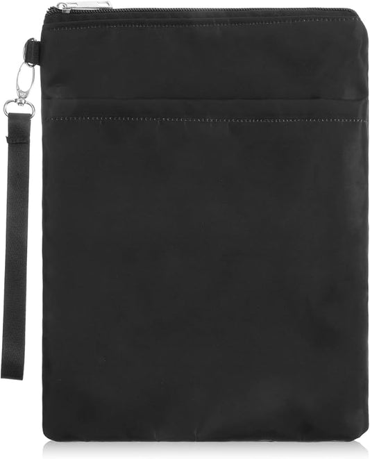 Book Sleeve Pouch, Black Polyester Book Protector, Books Sleeve with Zipper, for Paperback and Hardcover Books, a Gift for Book's Lovers