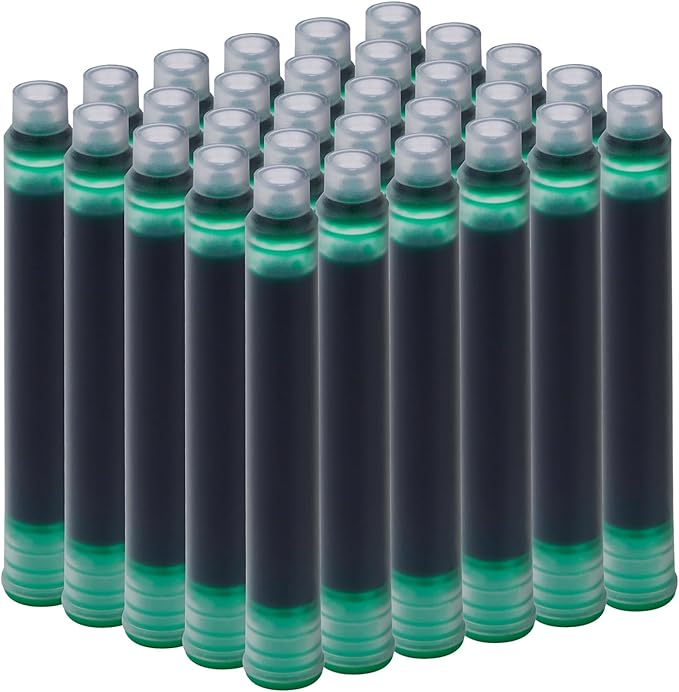 Jinhao Fountain Pen Green Ink Cartridge International Standard 2.6mm Bore Diameter Ink Refill Set of 30 PCS