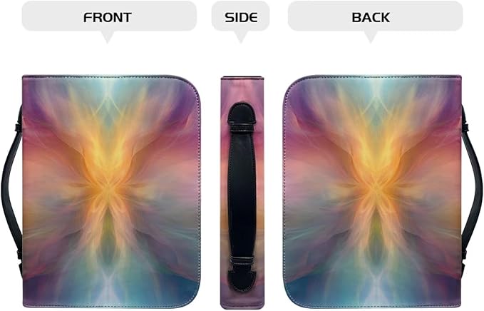 Leather Bible Covers for Women,PU Bible Bag with Bookmark Bible Case Carrying Bag Fits Book Accessory,Colorful Art Lines,X-Large
