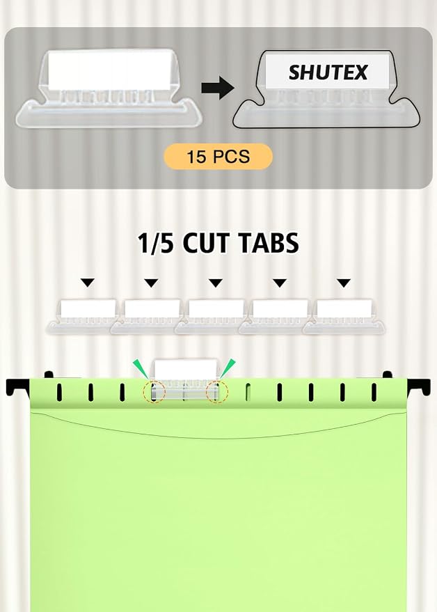 Hanging File Folders Letter Size, Hanging Folders 2 Inch Expandable 12 Pack Extra Capacity File Folders Hanging with Tabs, Plastic Hanging Files Folder for School Office Supplies, Mustard Green