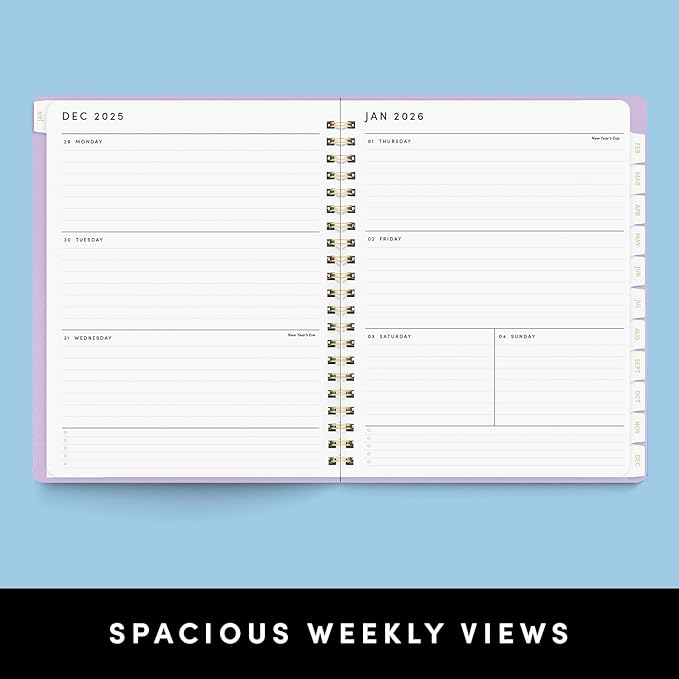 PAPERAGE 2026 Weekly & Monthly Planner, 12 Months, 9.2x11.2 in, Dark Green