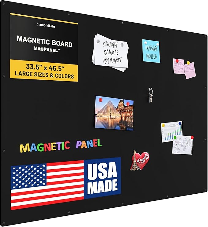33.5�x45.5� - Magnetic Board - Memo & Vision Boards for Home, Office, and Classroom - Magnet-Board for Kids - Pre-drilled Mounting Screws Included