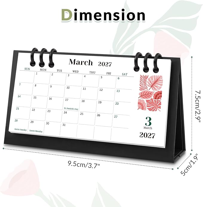 KONVINIT Small Desk Calendar 2025-2027, Aesthetic 2026 Desk Calendar - 6.3" x 3.1" - Runs From July 2025 Until June 2027, 24 Months Mini Desktop Calendar for School, Home and Office Supplies