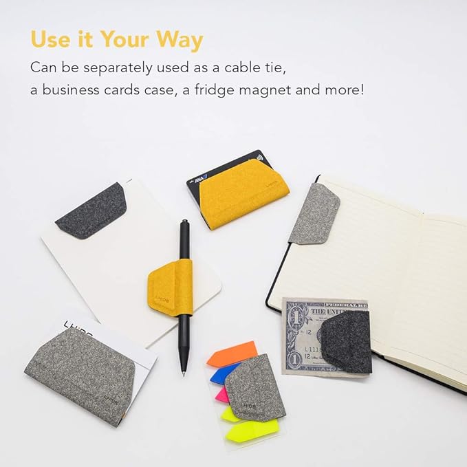 LHiDS Magnetic Business Portfolio Lite Resume Padfolio Organizer with Clipboard, Paper Clip, Writing Pad, Pen/Card Holder, Magnetic Closure for Work, School and More (Yellow, A4/Letter)