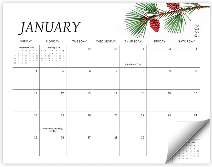 Magnetic Refrigerator Calendar (January 2026 to June 2027) | 18-Month Fridge Calendar for Home & Office Planning, 15"x12" (White-1, 12 * 15)