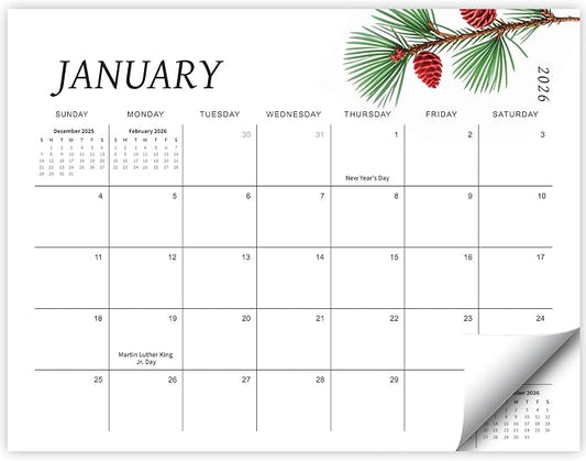Magnetic Refrigerator Calendar (January 2026 to June 2027) | 18-Month Fridge Calendar for Home & Office Planning, 15"x12" (White-1, 12 * 15)
