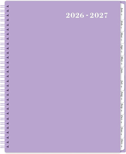 2026-2027 Monthly Planner - 2026-2027 Planner, 26-27 Monthly Calendar, JUL 2026 - DEC 2027, 18-Month with Tabs, Pocket, Label, 9" * 11", Purple Cover