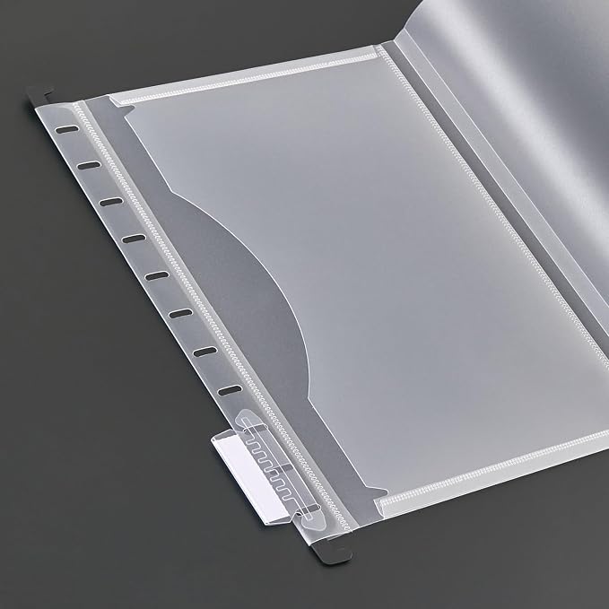 Y YOMA Plastic Hanging File Folders with Pocket, Letter Size, 1” Expansion 24 Pack Clear Reinforced Hanging Folders with Tabs, Waterproof for Filing Cabinet Bulky Files Home Office