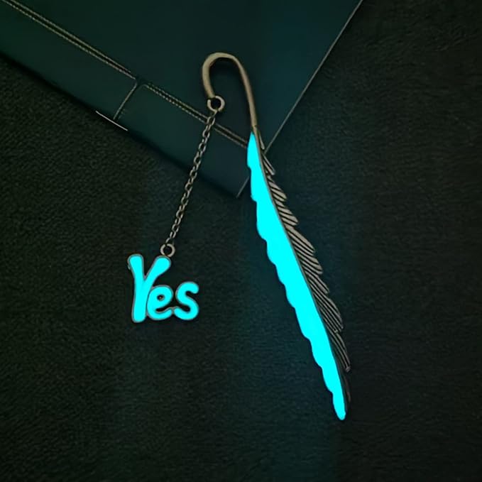Luminous Bookmark, Retro Glow in The Dark Reading Bookmarks for Women Men Lovers,Book Markers with Pendant Holiday Gifts