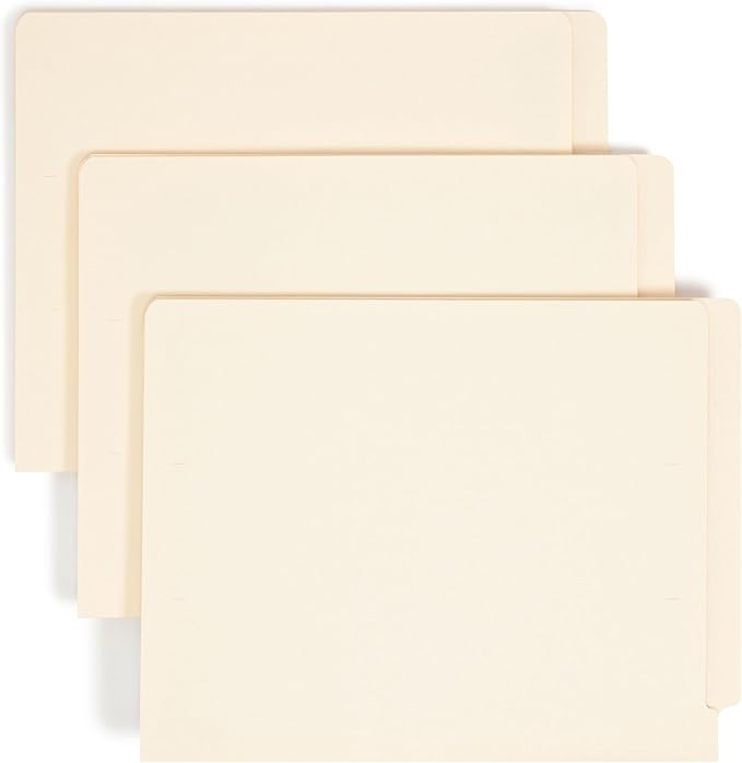 Smead Shelf-Master End Tab File Folders, 100 Count, Manila, Reinforced Straight-Cut Tabs, Letter Size