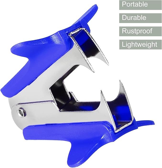 YOKIVE 6 Pcs Staple Remover, Mini Puller Steel Jaw | Staples Removal Great for Office Home Desktop (Blue)