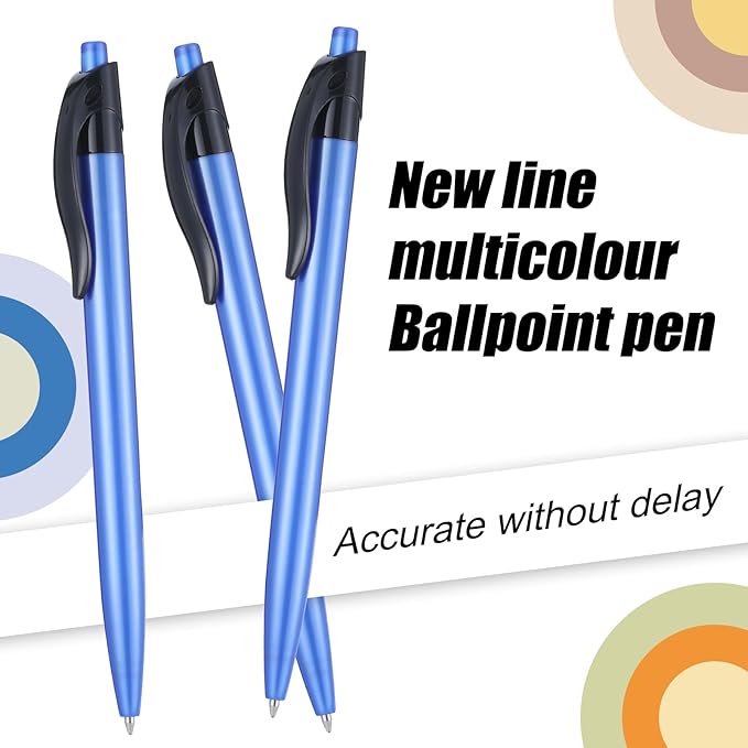 Retractable Blue Ballpoint Pen Pack of 50 Blue Pens Bulk for Smooth Writing 1.0mm Medium Blue Ink Pen with Comfort grip, Idea for Journaling, Planner, Note Taking Office School Supplies