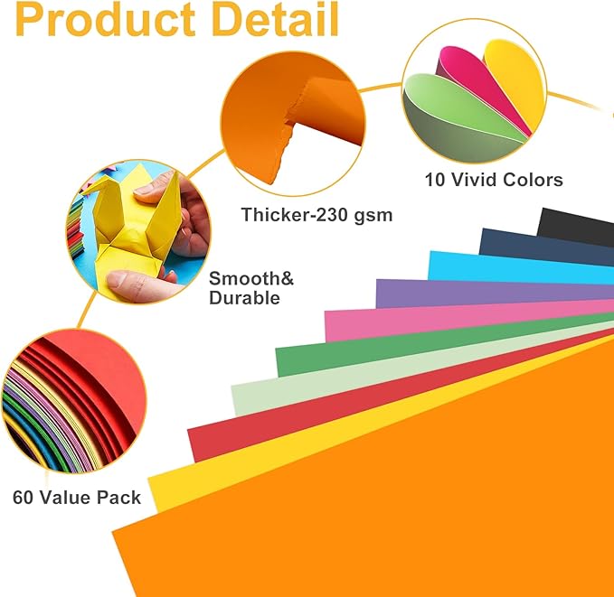 Colored Poster Board,60 Sheets Large Size 11 x 14 Inch Assorted Neon Trifold Poster Board Bulk for Art Display Board,Classroom Use,School Craft Project,Presentation Drawing