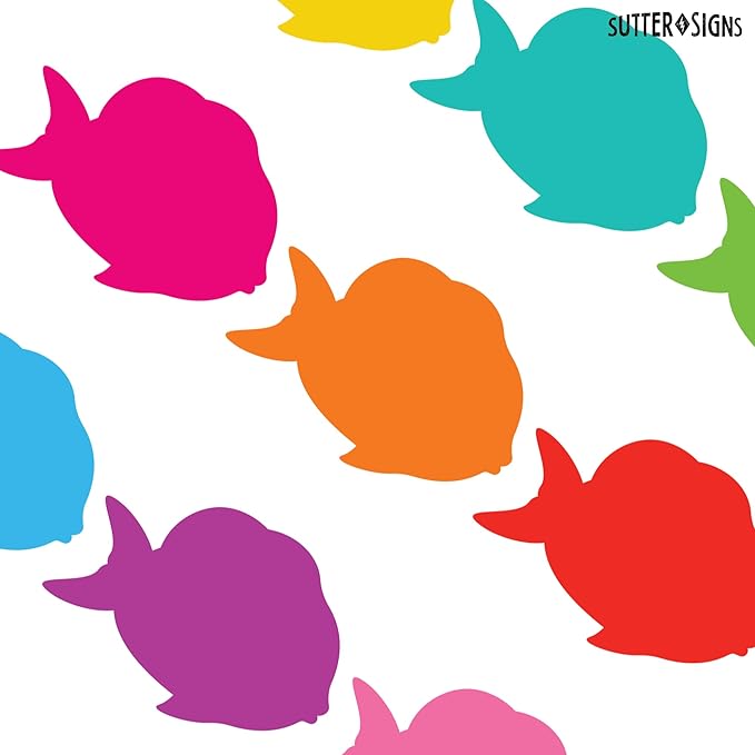 Paper Fish Cutouts 108pcs | Cut Out Shapes for Bulletin Board, Classroom, Decorations, Crafts