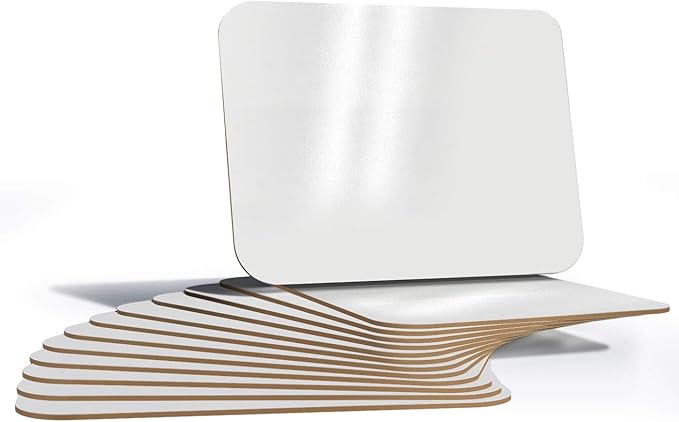 12-Pack Dry Erase Lapboards 9" x 12" x 1/8" Thick UV Coated Whiteboard, Safe Bull-Nosed Edges and Durable Dry Erase Surface, Perfect for Students and Teachers Alike, Long-Lasting, No Ghosting