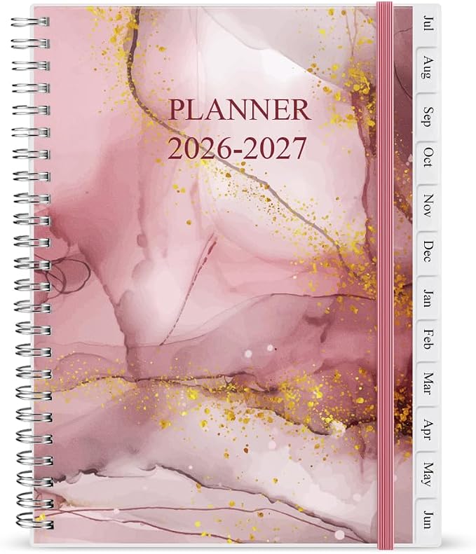 2026-2027 Planner - Academic Planner 2026 2027 for Women & Men, July 2026 - June 2027, Monthly and Weekly Calender with 12 Monthly Tabs, 6.4" x 8.5", Pink