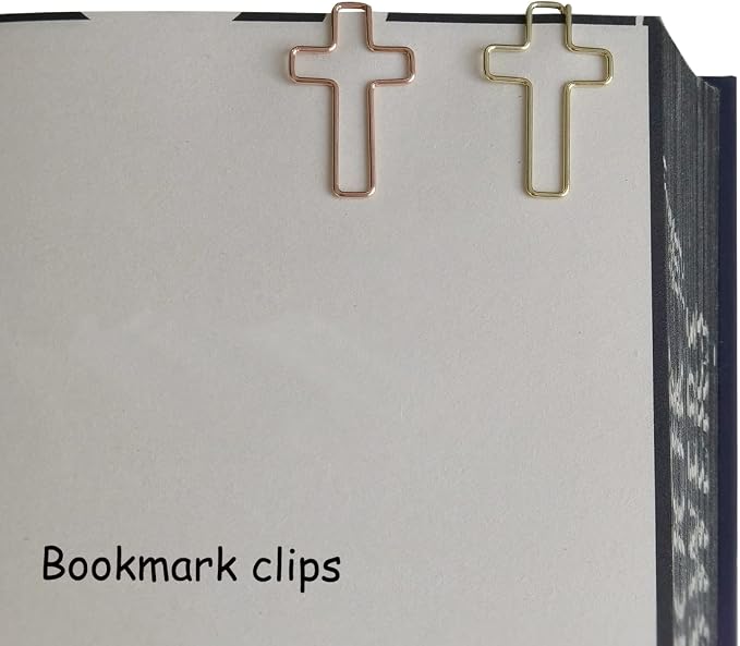 50 PCS Cross Paper Clips, Bible Study Supplies Bible Stuff Things Accessories Christian Gifts