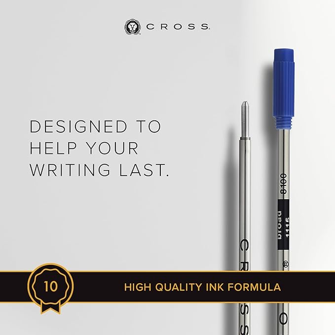 Cross Ballpoint Pen Refill - Blue - Broad - 2-Pack - Refill for Consistent Ink Flow - Quick-Drying &