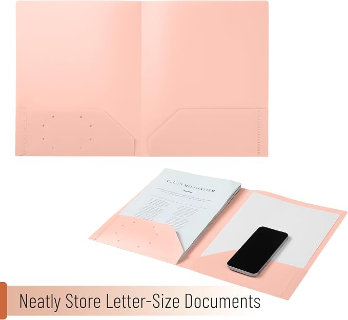 Mr. Pen- Plastic Folders with Pockets, 5 pcs, Aesthetic File Folder with Business Card Slot, 2-Pocket Folder, Back to School, Office, Filing Supplies