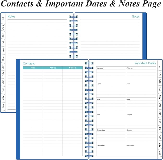 2026-2027 Appointment Book & Planner - 2026-2027 Daily Hourly Planner from July 2026 - June 2027, Weekly Appointment Book with 30-Minute Interval, Medium 6.4" x 8.5", Blue-D