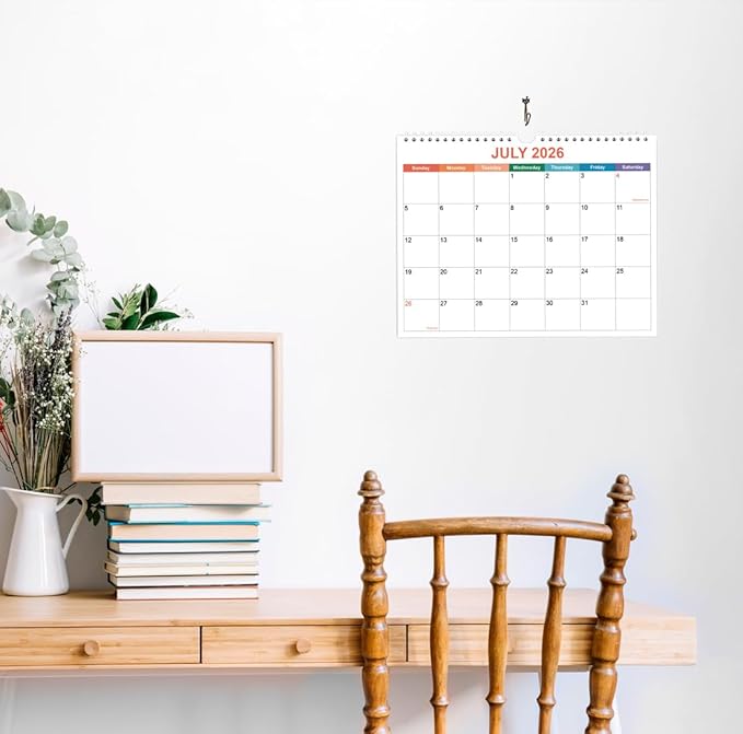Calendar 2026-2027, Wall Calendar 2026-2027 from April 2026 - June 2027, 15 Months Calendar with Premium Paper, Twin-Wire Binding & Hanging Hook, 8.5" x 11", Colorful