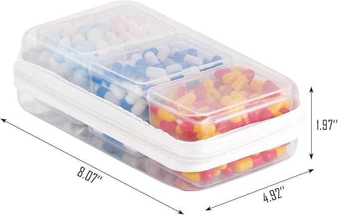 3 pack 8" Clear Zipper Pouches Portable Hard Shell Ccosmetic Case Plastic Storage Bag for Organizing