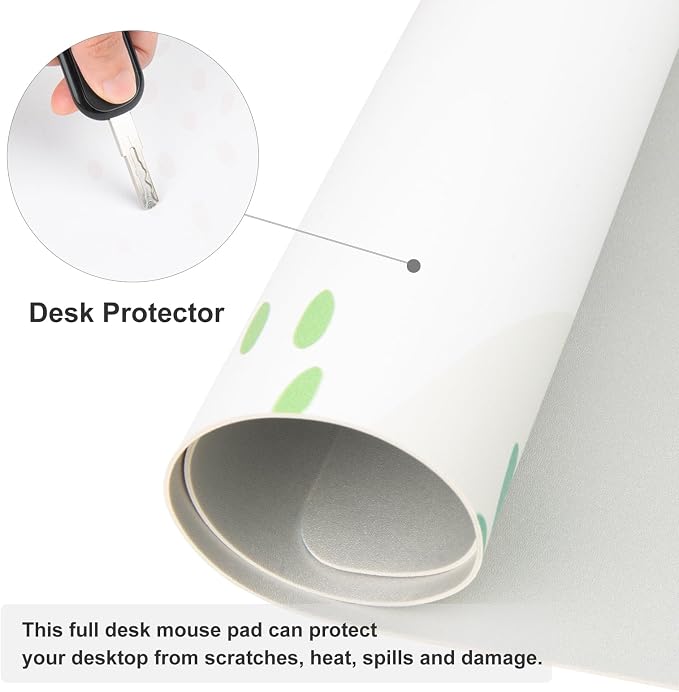 Colorful Star Abstract Boho Large Mouse Pad, Waterproof Green White Desk Mat, Double Sided Computer Gaming Mouse Pad, XL Full Desk Mousepad Non Slip Writing Pad for School Office Home 31.5" x 11.8"