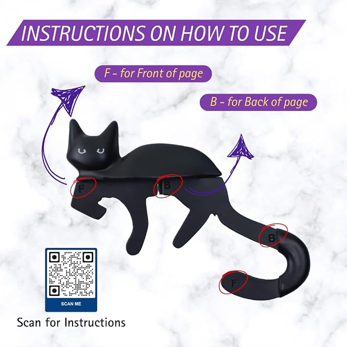 Spoofy 3D Bookmark - Adorable Bookmarks for Women, Durable & Lightweight Book Accessories for Reading Lovers, Unique Gifts for Women, Gifts for Book Lovers (Black Cat)