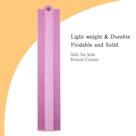 2-in-1 Foldable Metal Ruler & Protractor -15cm Compact to 30cm Extended, Precision Laser Etched Metric Scale, Aluminum Folding Small Ruler for Planner Journaling Drafting Drawing (Pink)