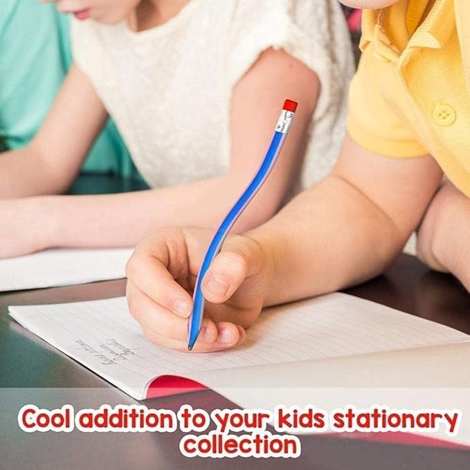5Pcs Multicolor Stripe Soft Pencil Flexible Stationery Eraser Soft Writing Bendy Pencil With Flexible,Wooden Lead Pencils,Not Easy to Break Office Products,Writing and Correction Supplies