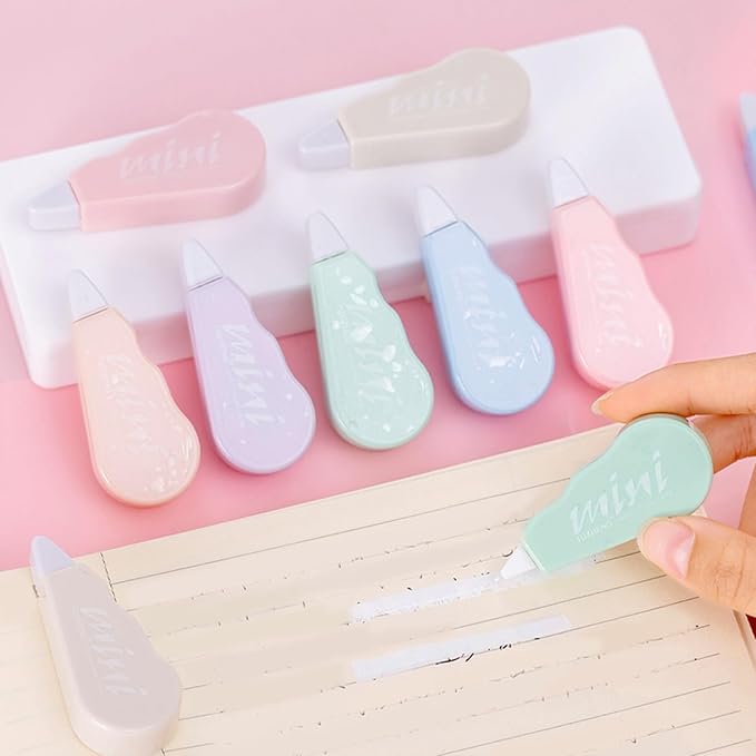 6Pcs Correction Tape Roller White Out Tape Quick Drying Corrective Tape for Writing Journaling School Office Supplies
