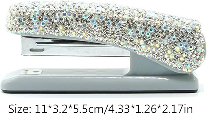Liudan Stapler Diamond Encrusted Stapler Handheld Stapler Desktop Stapler for Desk Accessories or Home Office Supplies Office Stapler