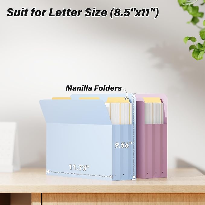 Ansook Expanding File Pockets 3.5" Expansion,6 Pack Extra Capacity Poly File Pockets,Heavy Duty Letter Size File Pockets for Cabinet with Straight-Cut Tab,Holds 8.5" x 11" documents & Manila Folder