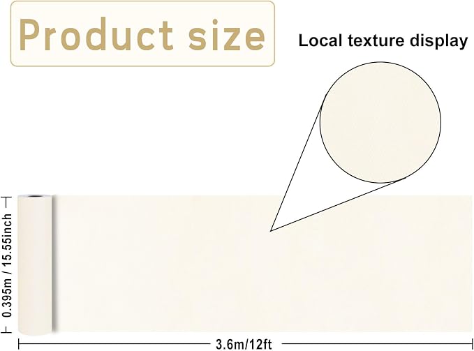 Cream Bulletin Board Roll Reusable Waterproof Erasable Bulletin Board Wrinkle Resistant Poster Non-Woven Fabric Bulletin Board Roll for Back to School Classroom Decor Wrap DIY Crafts 15.55" x12ft