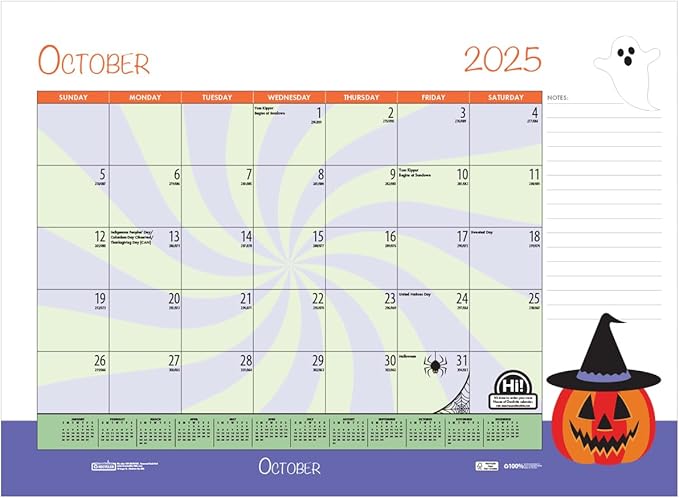 2025-2026 House of Doolittle Seasonal/Holiday 22" x 17" Academic Monthly Desk Pad Calendar (1395-26)