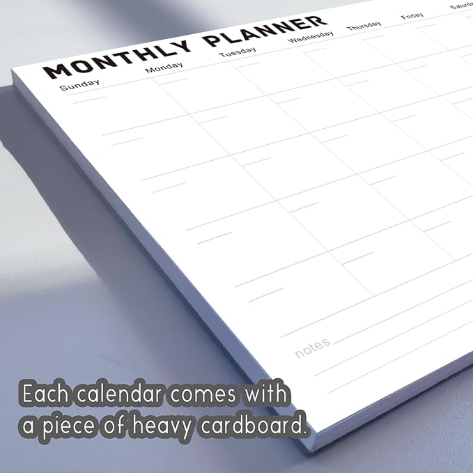 Monthly Planner Notepad - Undated Monthly Planner with 52 Sheets Monthly Calendar Notepad,Desk Planner for calendars, planners & organizers,A4,8" x 11",52 Sheets