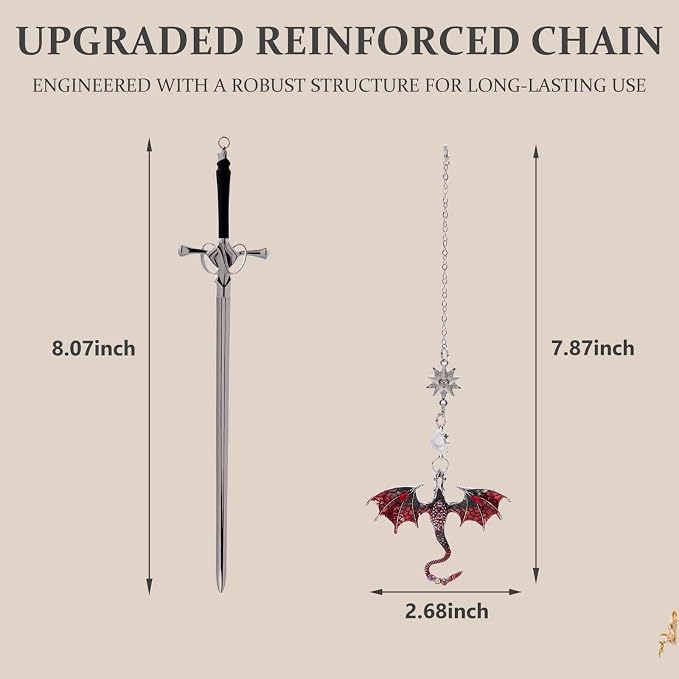 Fourth Wing Novelty Sword Bookmark Dragon Book Marks for Book Lovers Reading Men Gifts