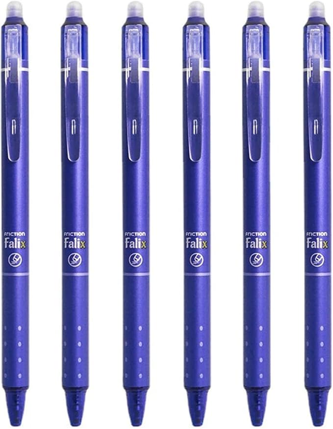 Erasable Gel Ink Pens Erasable Retractable Pens 0.5mm Black Blue Ink Smooth Writing Pen Office Supplies School Office Pen for Women Men Girls Boys (Blue Ink-6Pcs)