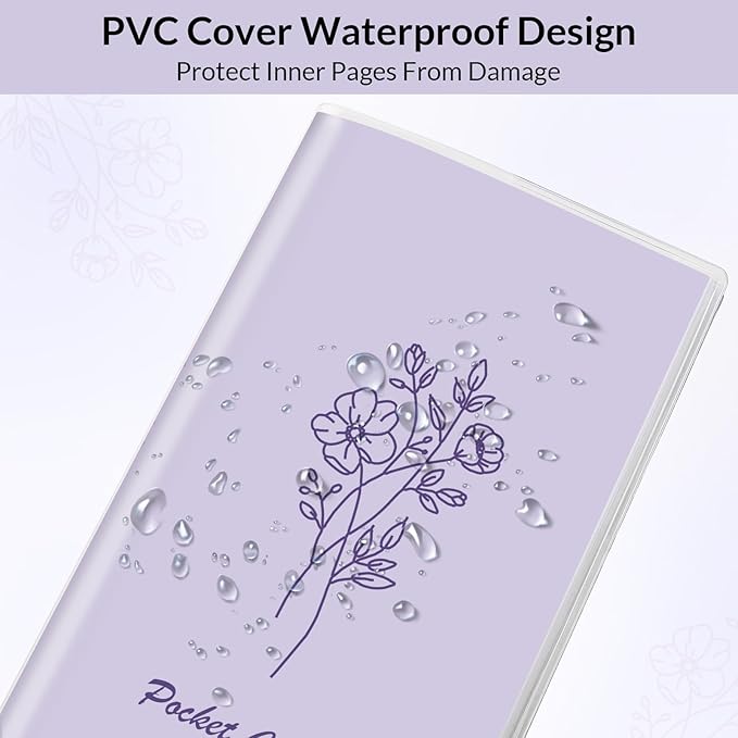KONVINIT Pocket Calendar 2025-2027, Pocket Planner 2026-3.7" x 6.7" - Runs from July 2025 Until December 2027, Monthly Planner 2025-2027 with PVC Cover for Planning, Purple