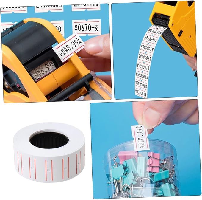 Hemobllo Pricing Labels Small Removable Stickers for Pricemarker Machines, 10 Rolls 4000 Pieces Adhesive Pricing Supplies for Retail Store and Office Use