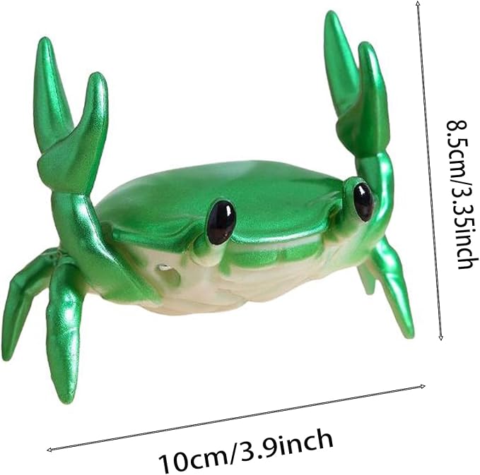 1Pcs Weightlifting Crab Pen Holder Funny Crab Pen Holder for Storage Office Desk Display Decorations (Green)