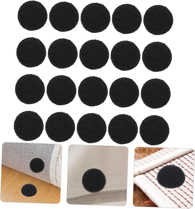 Veemoon 20pcs Heavy Duty Self-Adhesive Hook and Tape for Multi- Use Strong Adhesive Fastener for Mounting and Decoration Dots