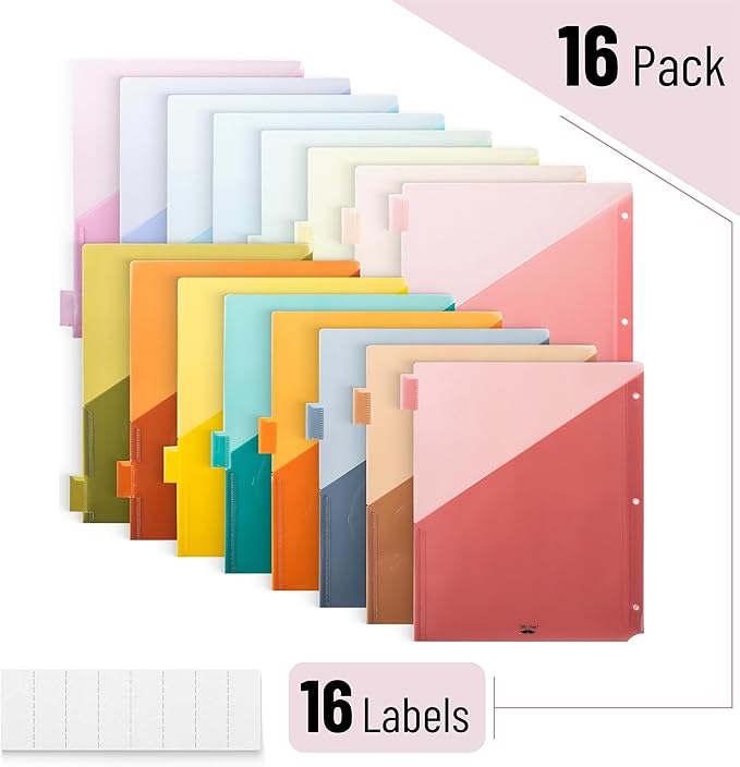 Mr. Pen- Binder Dividers With Pockets and Tabs, 8-Tab, 2 Sets, Colorful, for 3 Ring Binders