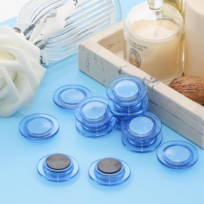 48 Pcs Blue Round Magnets for Whiteboard,Round Small Magnets for School,Office,Home (1.2 Inch)