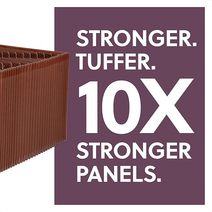 Smead Tuff Accordion File Organizer, Office Supplies, Daily 1-31 Desk Organizer, Letter Size, Premium Vegan Leather, Office Desk Accessories (73785)