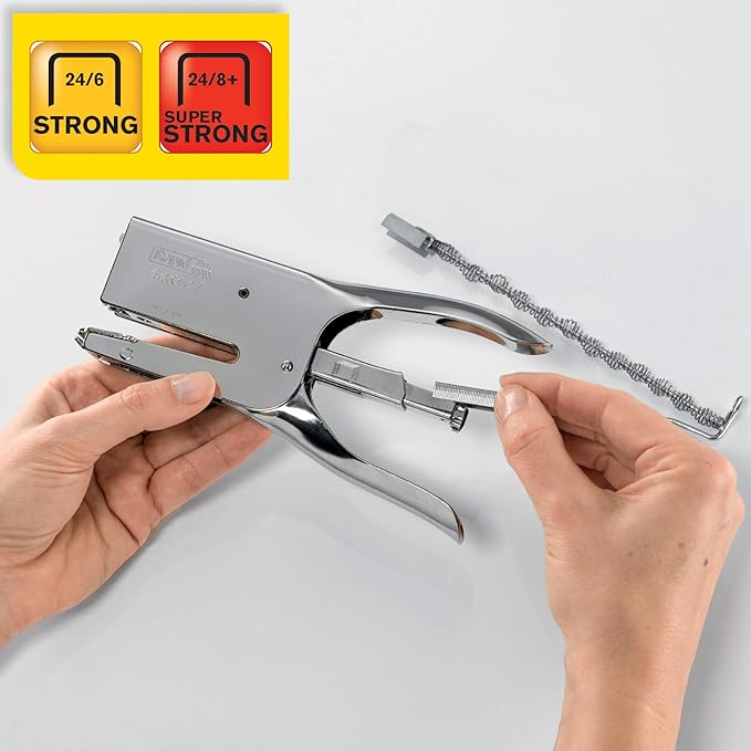 Rapid Classic K1 Stapling Pliers, Uses 24/6 and 24/8 mm Staples, 50 Sheet Capacity, Metal, Chrome, 10510628