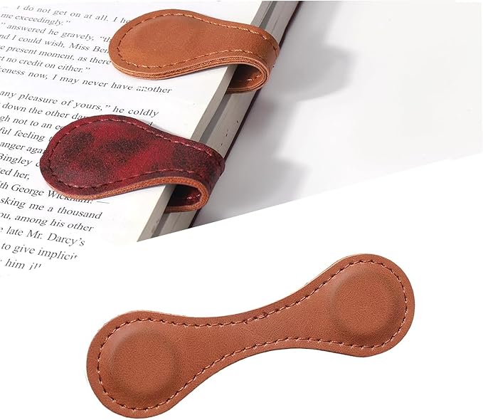 Magnetic Bookmarks，Magnetic Leather Bookmark，Magnetic Bookmarks for Women，Gifts for Women, Book Lovers, Family, Friends, Kids, Readers