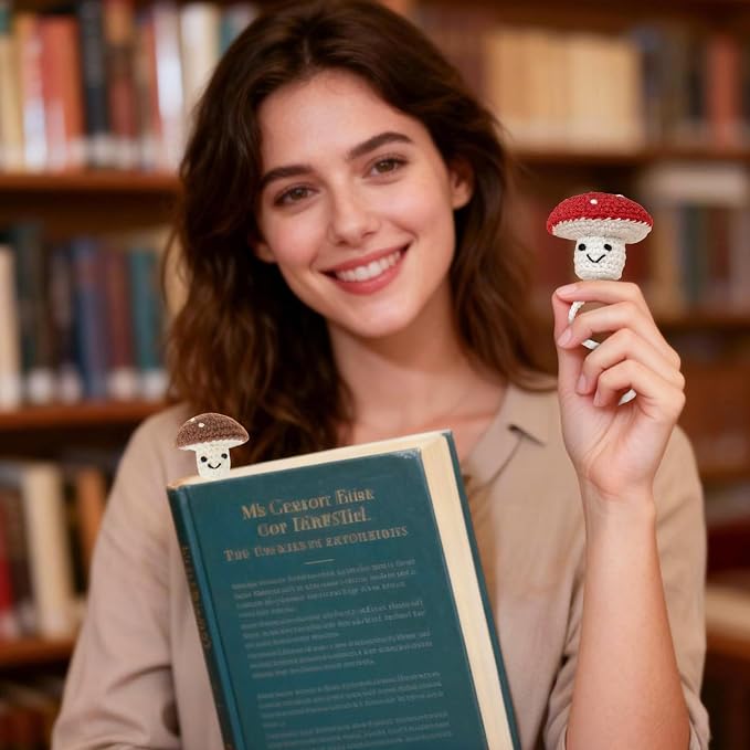 3D Crochet Vegetable Bookmarks, Funny Cute Crochet Bookmarks for Women Adults, Book Lover Gifts, Gifts for Women, Unique Reading Gifts, Handmade Knitted Bookmarks, Party Favors