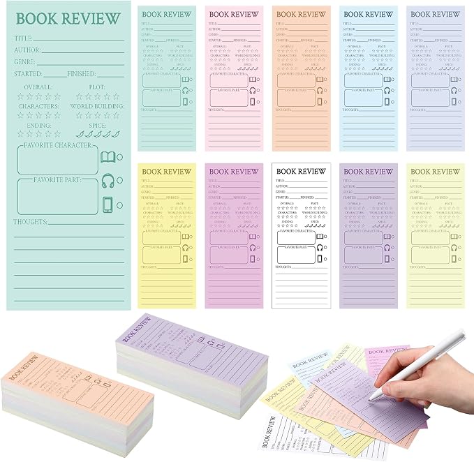 240 Pcs Back to School Teacher Gifts Colorful Book Review Bookmarks Bookclub Gifts Reading Page Cards for Book Lovers Women Students First Day of School Party Supplies(Simple,Multicolor)