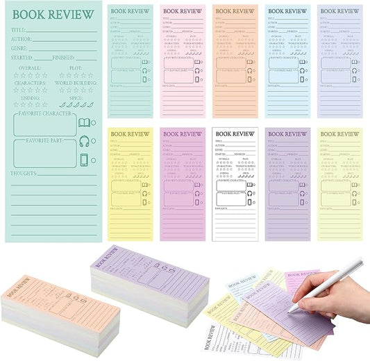 240 Pcs Back to School Teacher Gifts Colorful Book Review Bookmarks Bookclub Gifts Reading Page Cards for Book Lovers Women Students First Day of School Party Supplies(Simple,Multicolor)